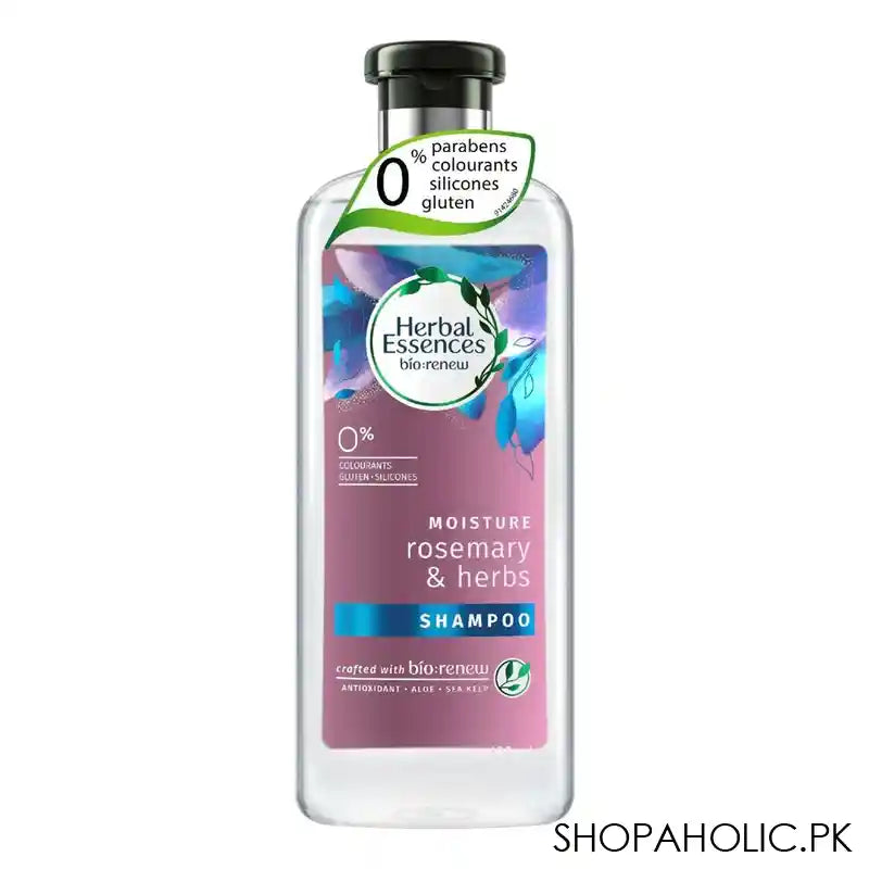 Herbal Essences Bio Renew Moisture Rosemary & Herbs Shampoo, Paraben Free, 400ml - Main Image