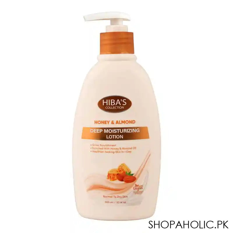 Hiba's Collection Honey & Almond Deep Moisturizing Lotion, Normal To Dry Skin, 300ml - Main Image