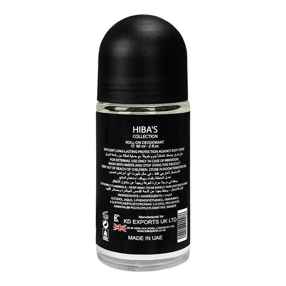 hiba's collection blue de blue deodorant roll on, for men, 60ml image2