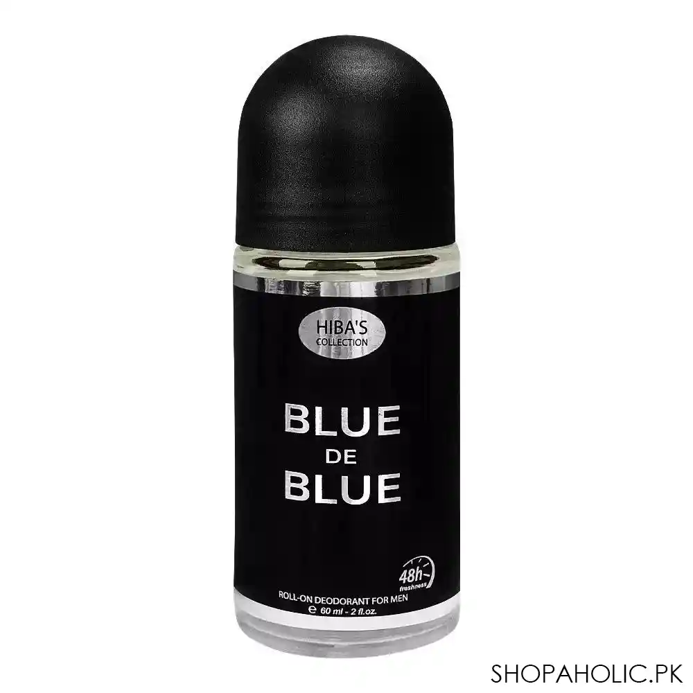 hiba's collection blue de blue deodorant roll on, for men, 60ml main image