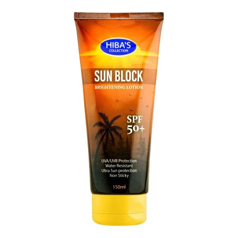 hiba's collection brightening lotion sun block spf 50+, 150ml main image