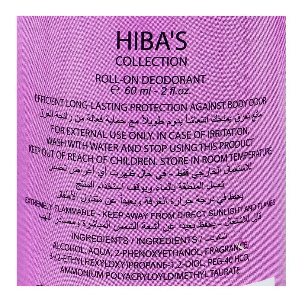 hiba's collection change de paris deodorant roll on, for women, 60ml image3