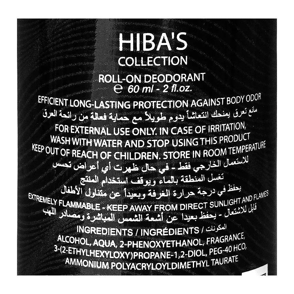 hiba's collection creedy black deodorant roll on, for men, 60ml image3