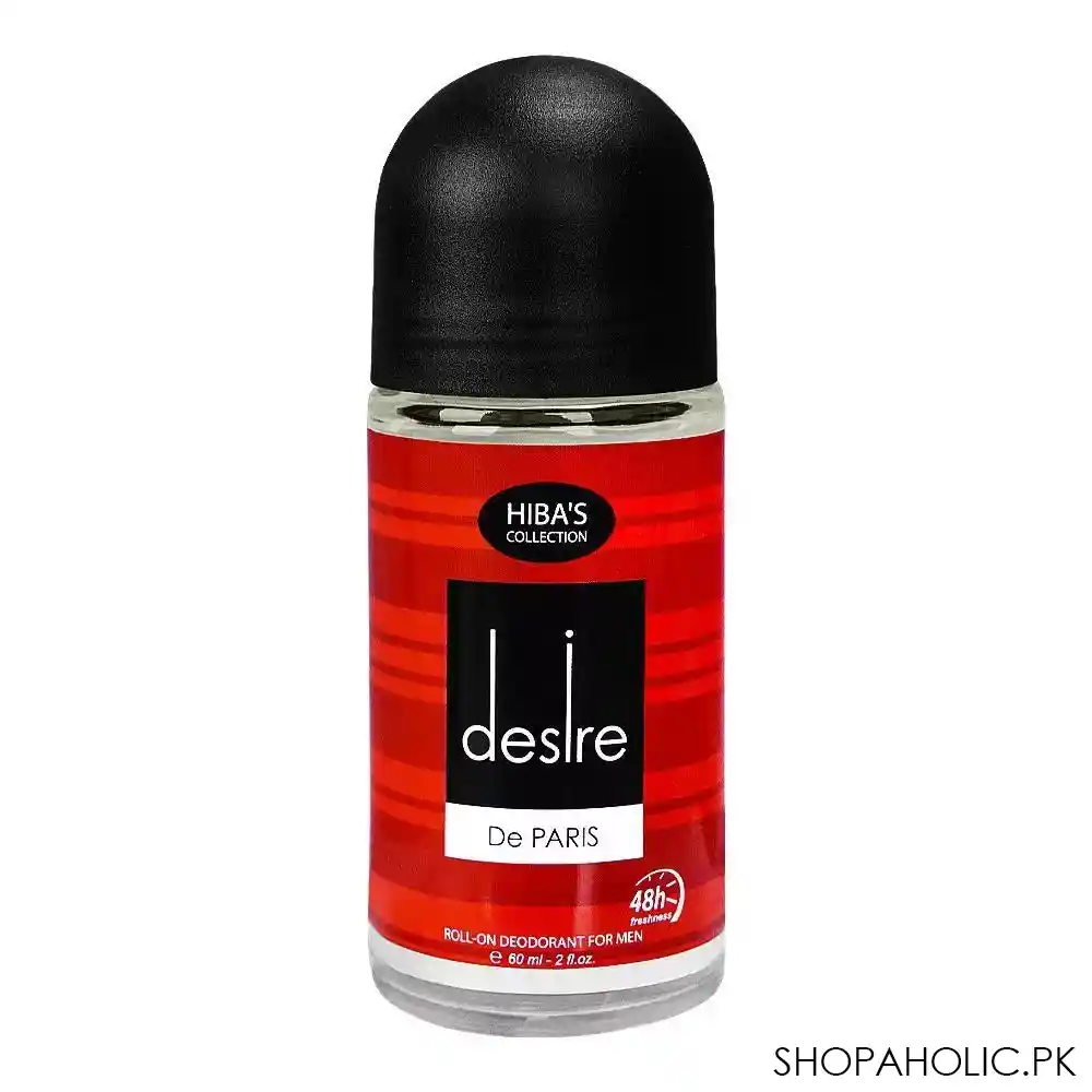 hiba's collection desire de paris deodorant roll on, for men, 60ml main image