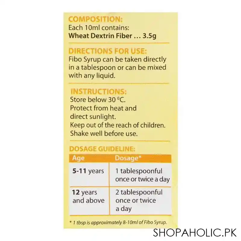 hilton pharma fibo syrup, 120ml image3