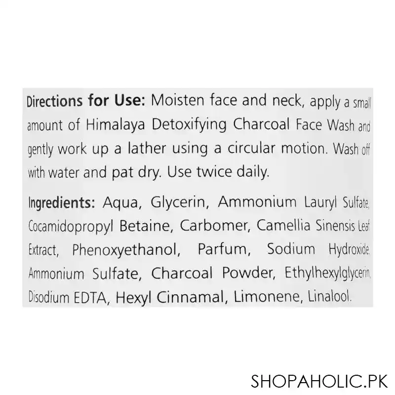 himalaya detoxifying charcoal & green tea face wash, 100ml image3