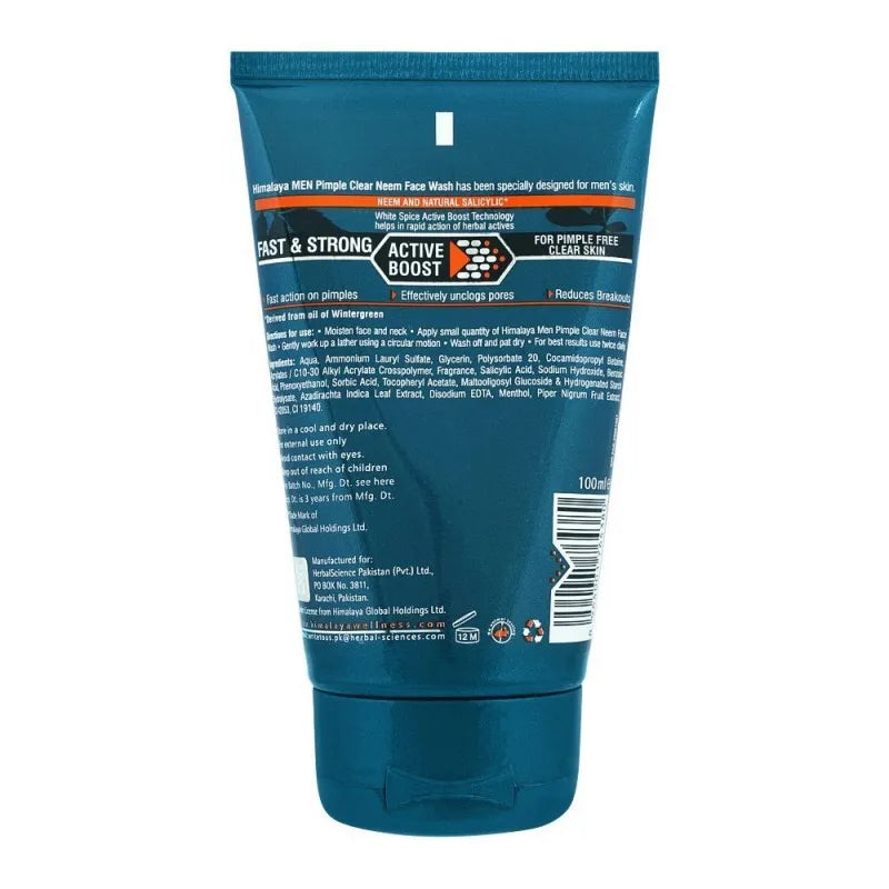 himalaya men pimple clear neem face wash, 100ml image2