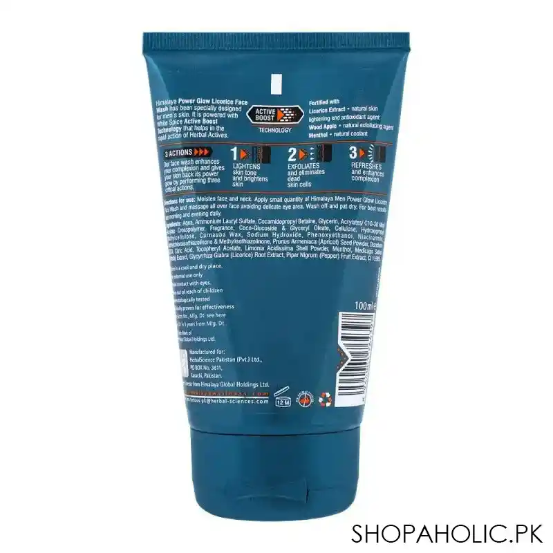 himalaya men power glow licorice face wash, 100ml image2