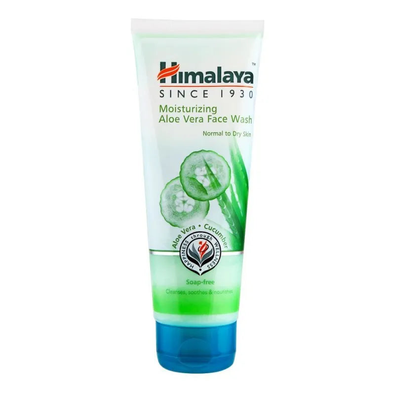 himalaya moisturizing aloe vera face wash, soap free, normal to dry skin, 100ml main image