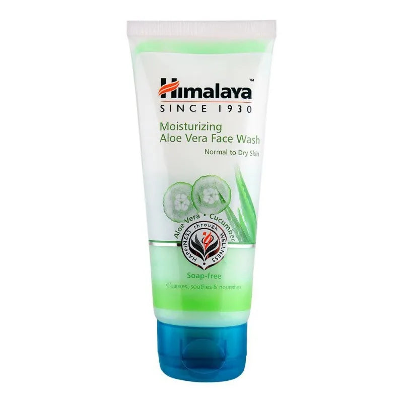 himalaya moisturizing aloe vera face wash, soap free, normal to dry skin, 50ml main image