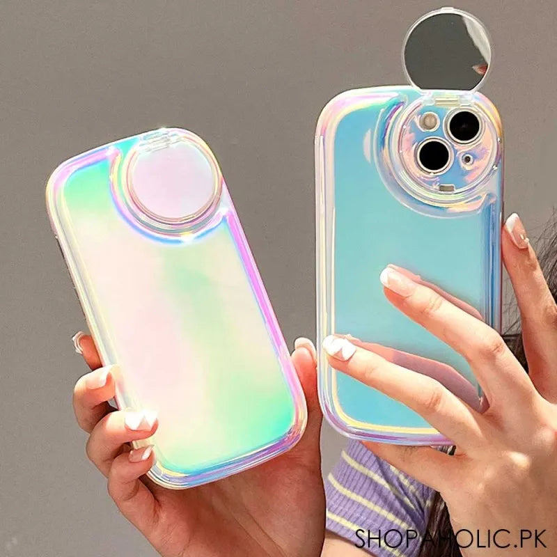 holographic flip mirror iphone case cover image2