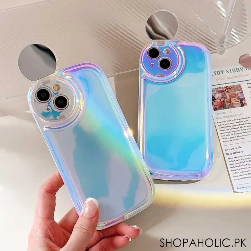 holographic flip mirror iphone case cover image3