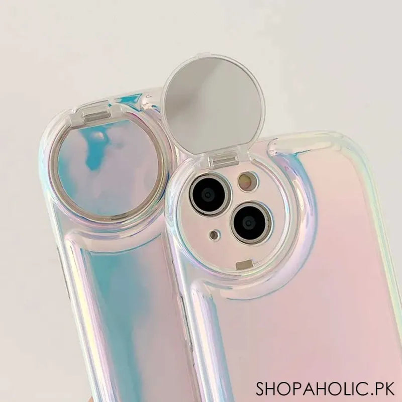 holographic flip mirror iphone case cover image7