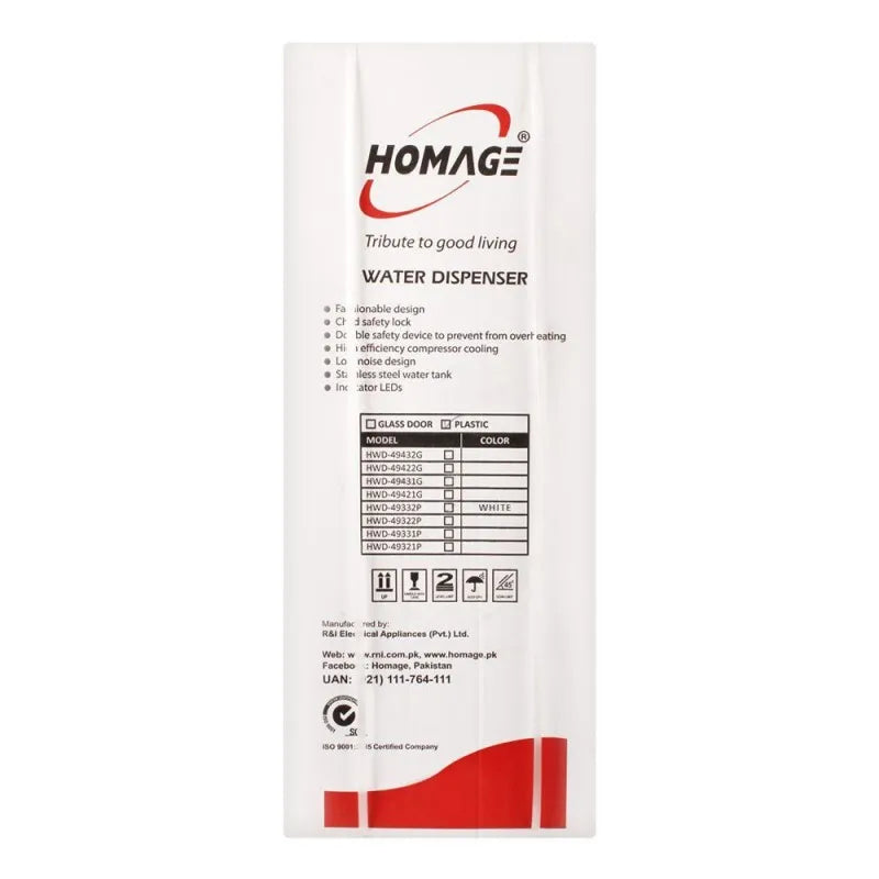 homage water dispenser, white, hwd 49332 image3