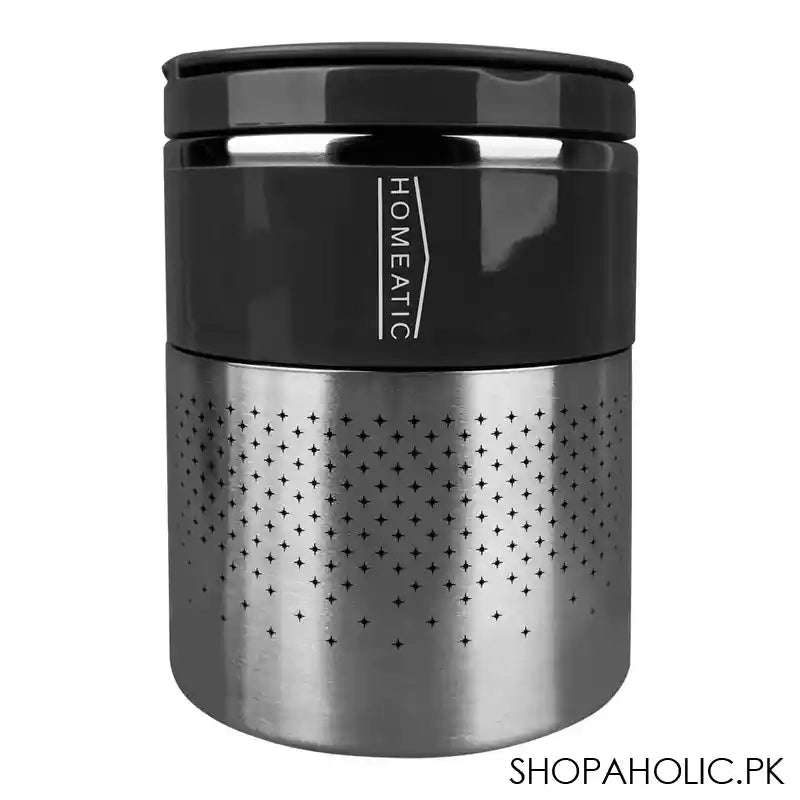 Homeatic Stainless Steel Office Lunch Box, Two Vacuum Insulated Layers, 1500ml Capacity, Grey, HMT-009 - Main Image