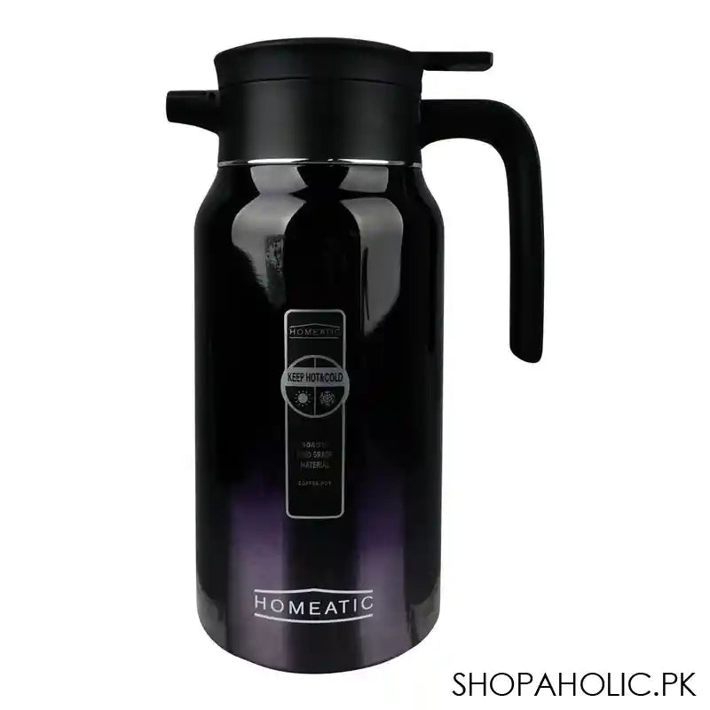 Homeatic Steel Thermos, 1.9 Liter Capacity, Black, HKD-975 - Main Image