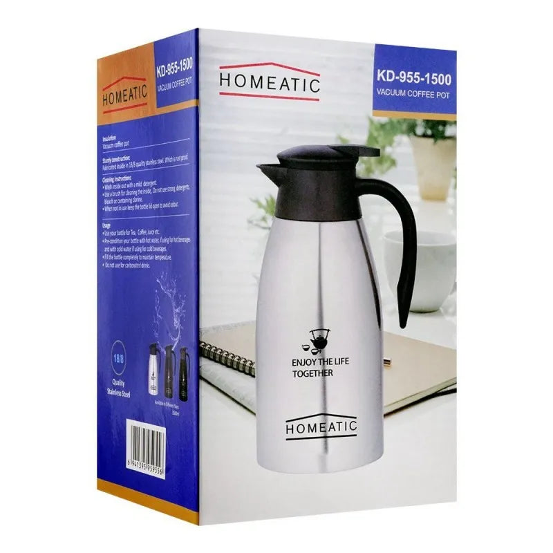 homeatic steel thermos, black, kd 955, 1.5ltr image2