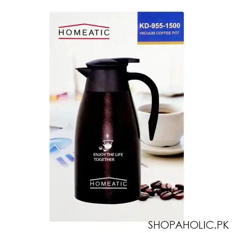 homeatic steel thermos, black, kd 955, 1.5ltr image3