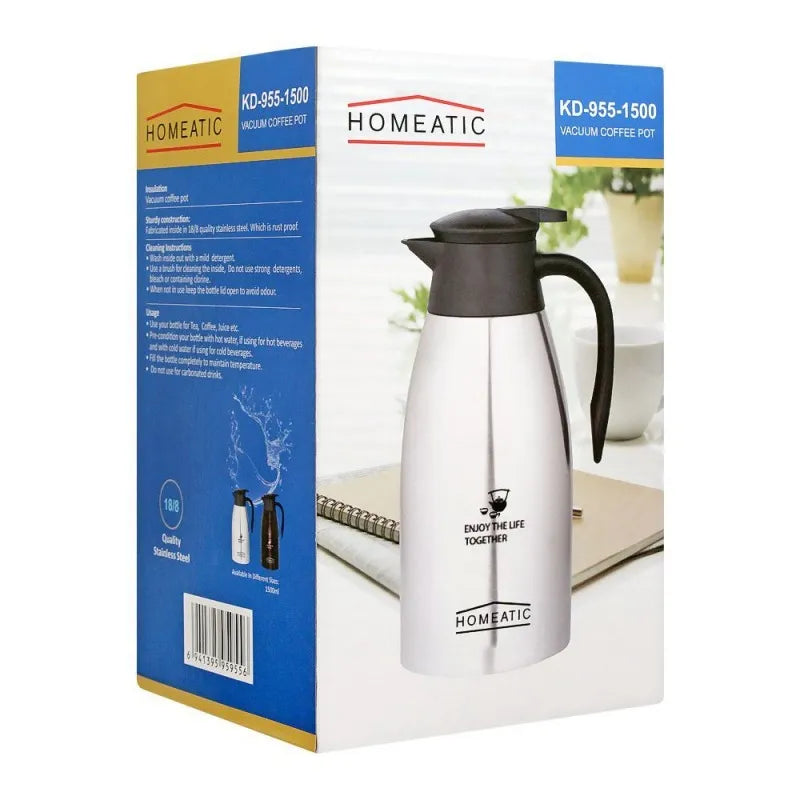 homeatic steel vacuum thermos, brown, 1.5l, kd 955 image2