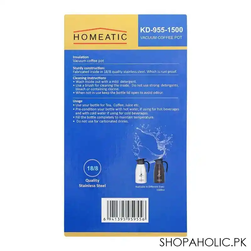 homeatic steel vacuum thermos, silver, 1.5l, kd 955 image5