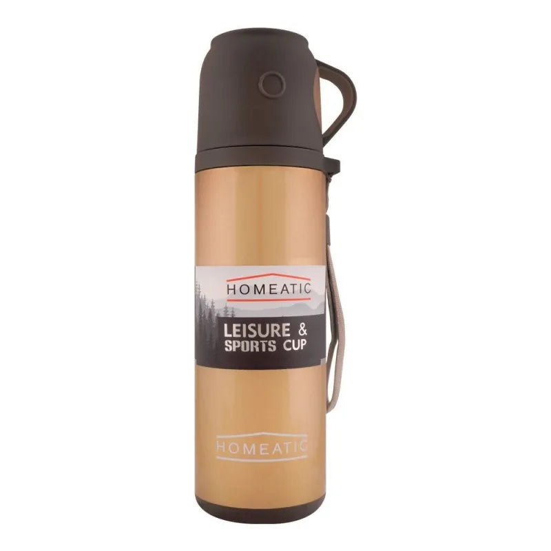 homeatic steel water bottle, 500ml, golden, kd 597 main image