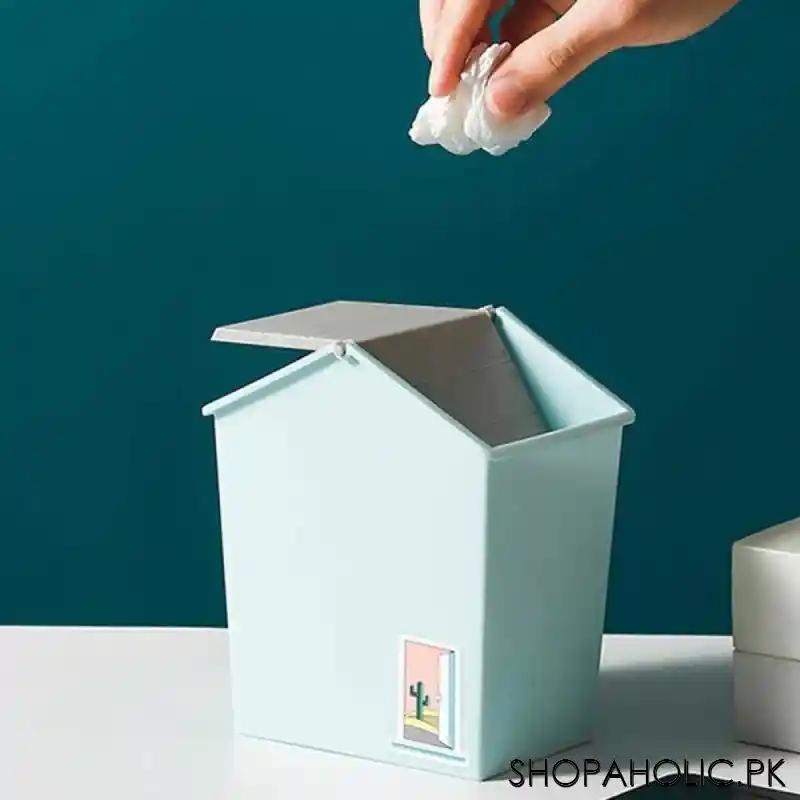 house shaped desktop mini trash can image2