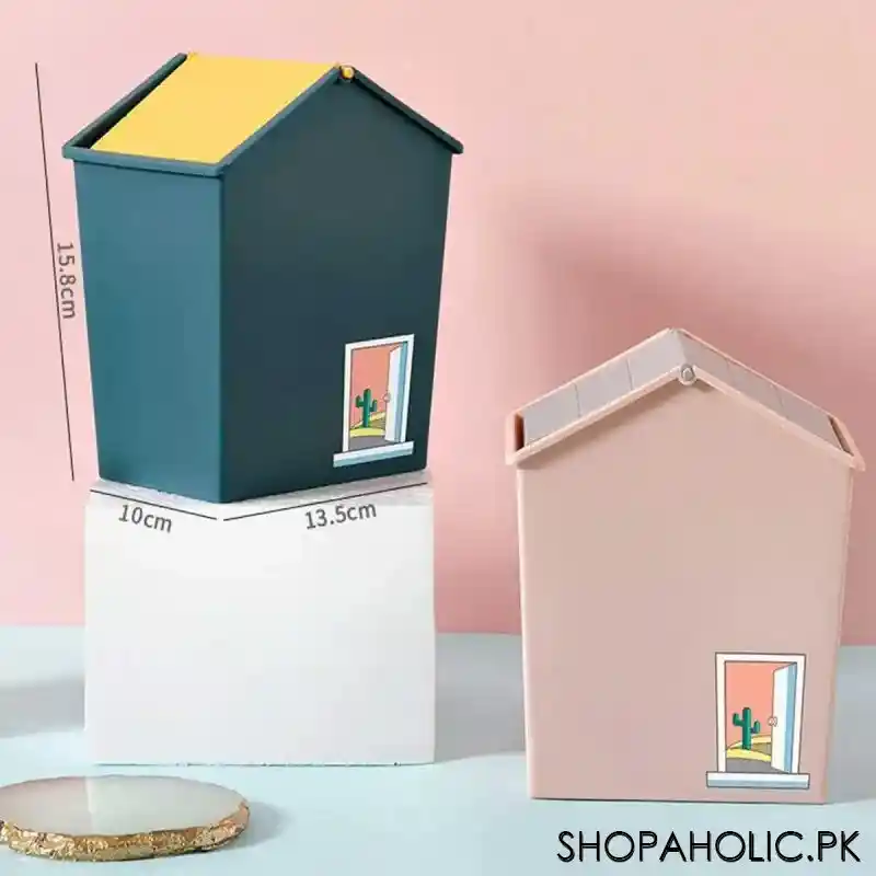 house shaped desktop mini trash can image3