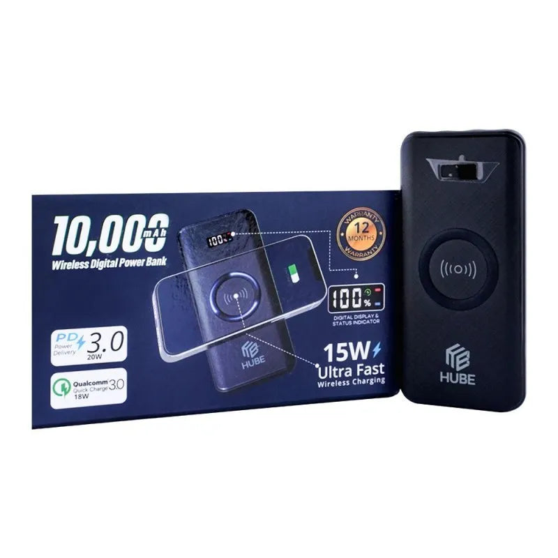 hube wireless 10,000 mah fast charging power bank, 20w main image