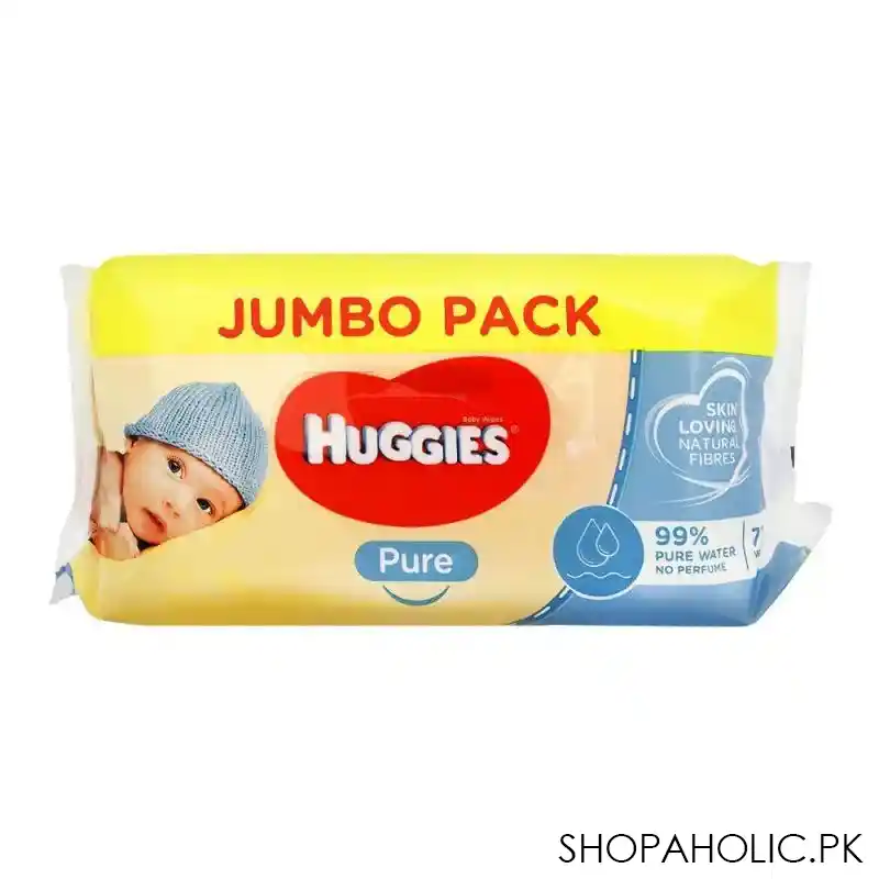 huggies pure baby wipes, jumbo pack, 72 pack main image