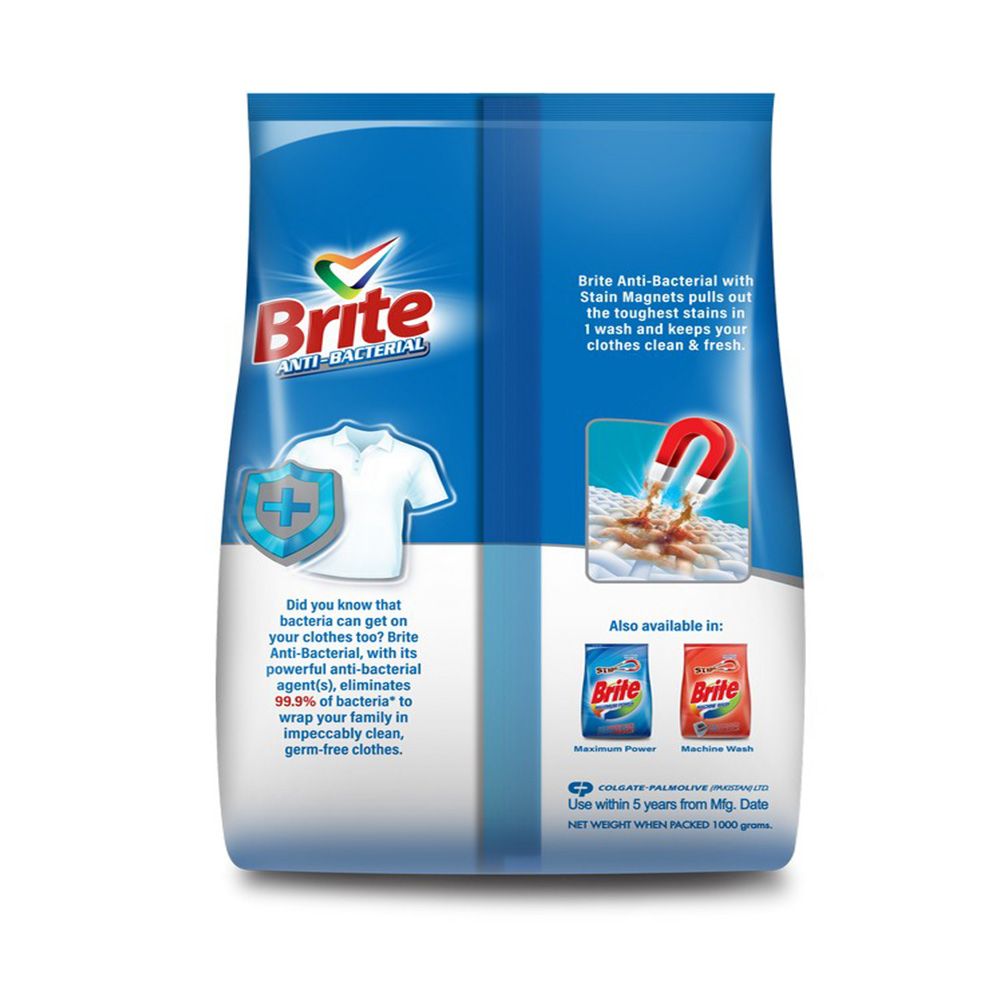 Brite Anti-Bacterial Detergent Powder 1 KG - Image 3