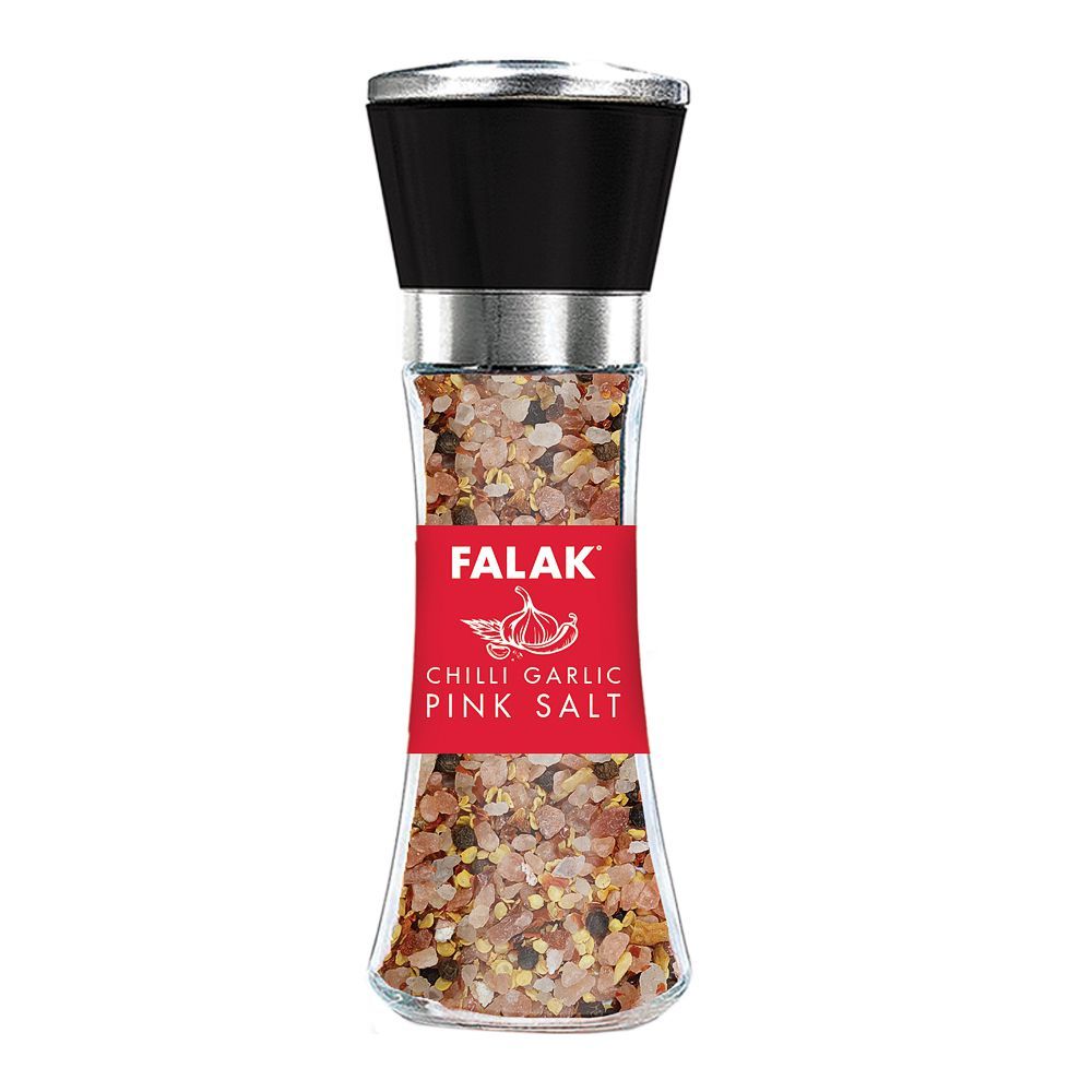 Falak Chilli Garlic Pink Salt, 150g, Grinder Bottle - Main Image