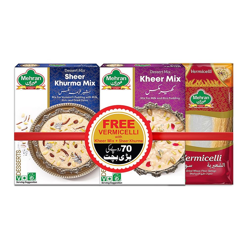 Mehran Sheer Khurma Mix 160g, Kheer + Sheer Khurma + Vermicelli, 3-Pack - Main Image