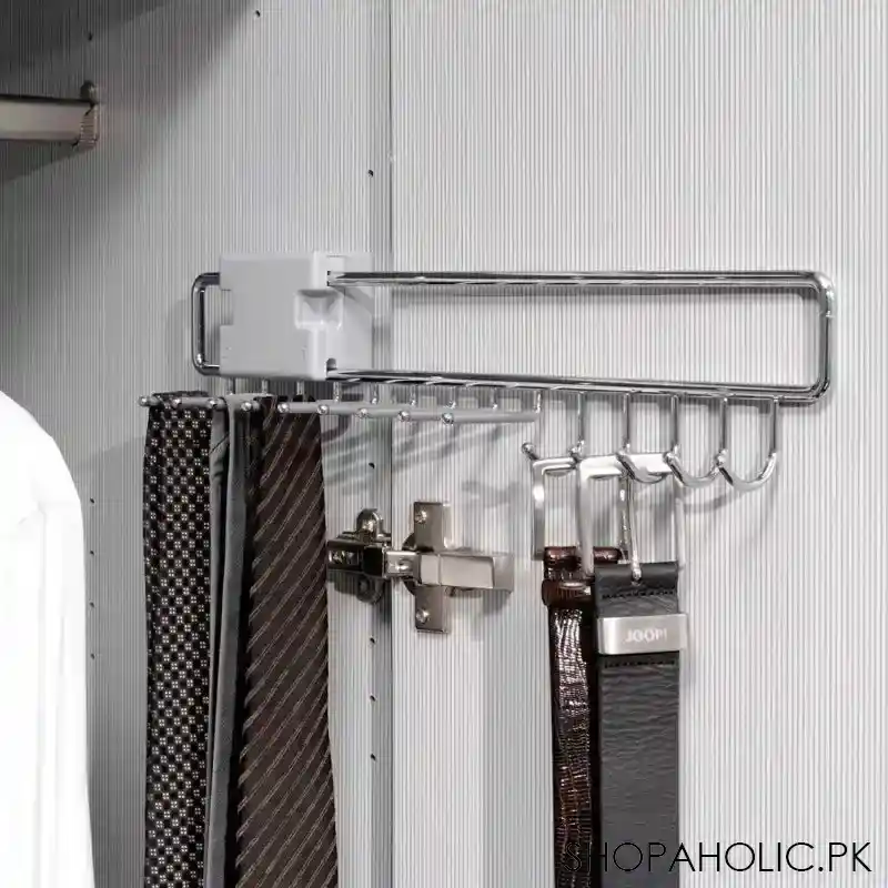 imperial high quality metal wardrobe slidable tie and belt hanger holder main image