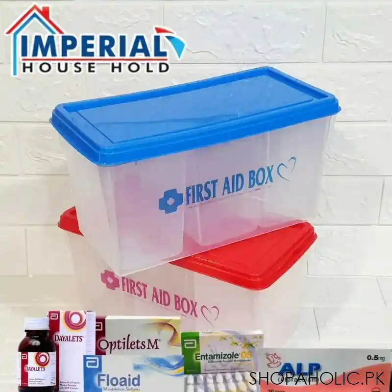 imperial high quality transparent 3 partition first aid medicine storage box main image