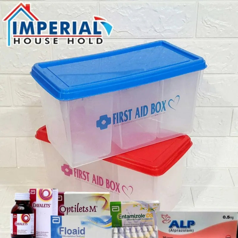 imperial high quality transparent 3 partition first aid medicine storage box main image