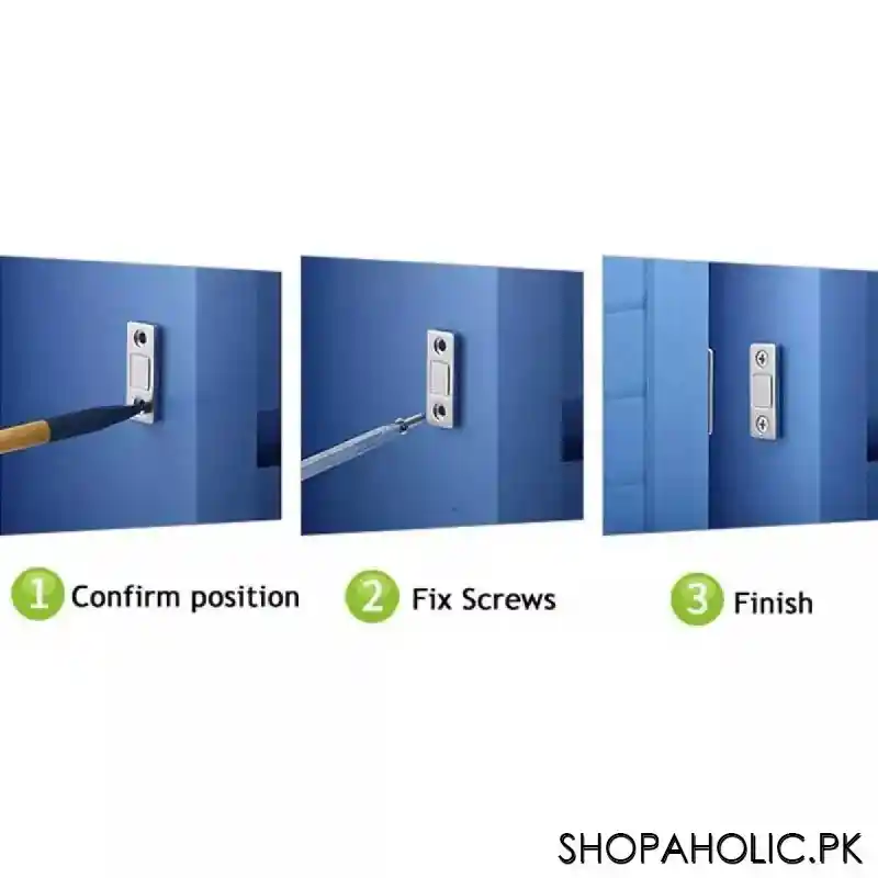 invisible magnetic door closer catcher with screws (pair) image2