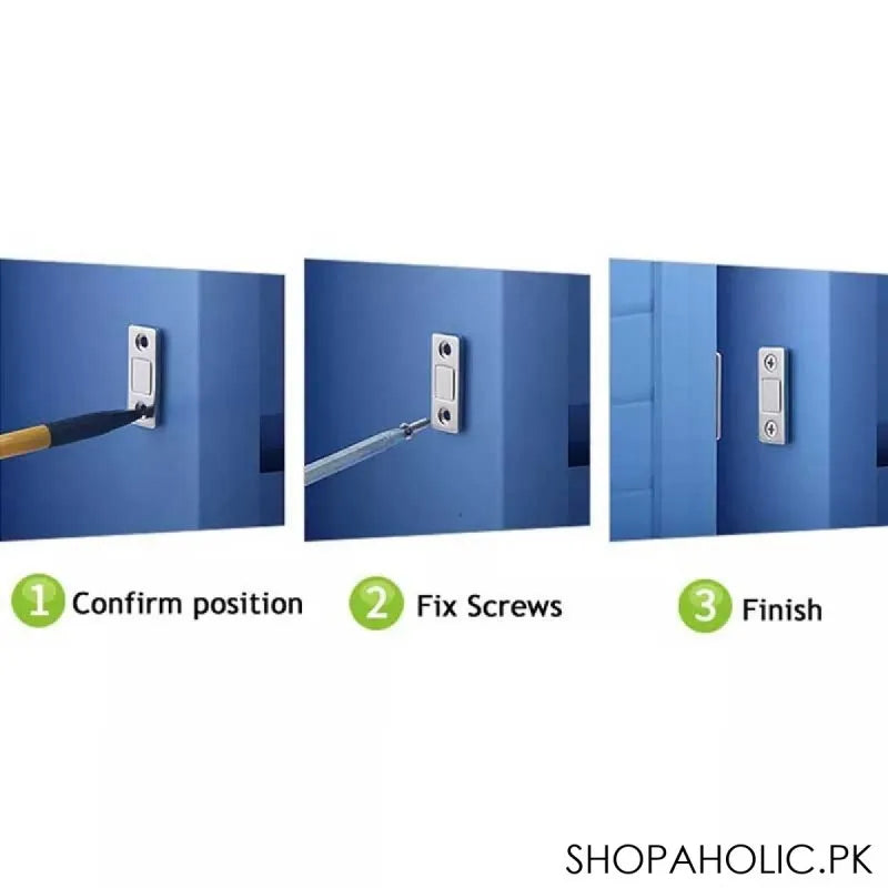 invisible magnetic door closer catcher with screws (pair) image2