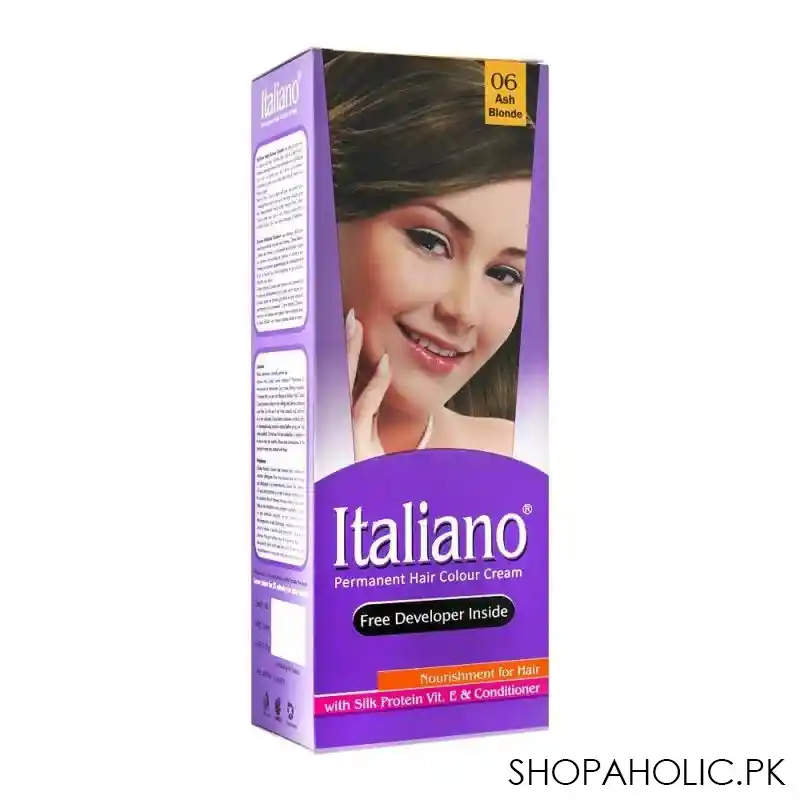 italiano permanent hair colour cream, 06 ash blonde main image