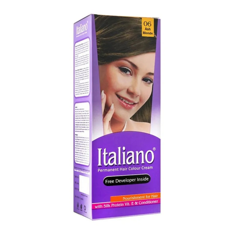 italiano permanent hair colour cream, 06 ash blonde main image