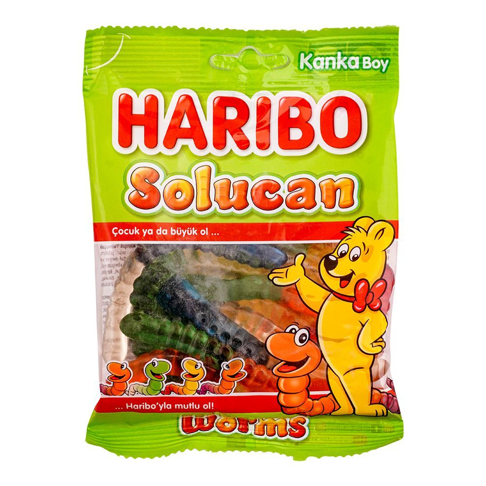 Haribo Worms Jelly, Share Size Pouch, 80g - Main Image