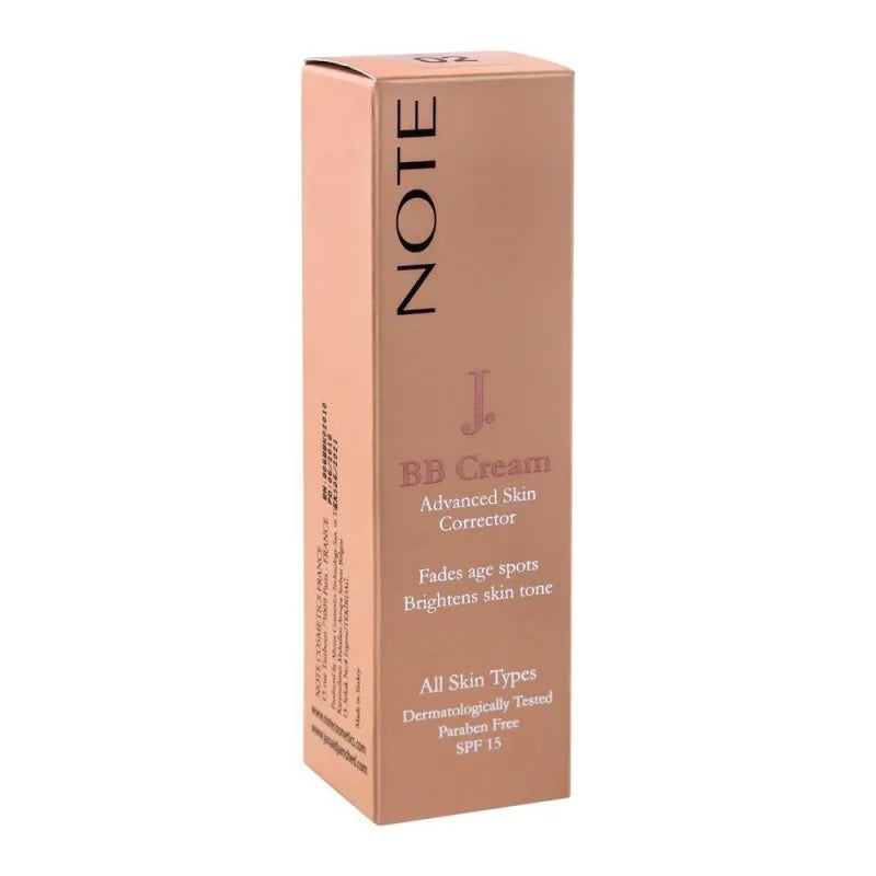 j. note advanced skin corrector bb cream, 02, spf 15, all skin types, paraben free image2