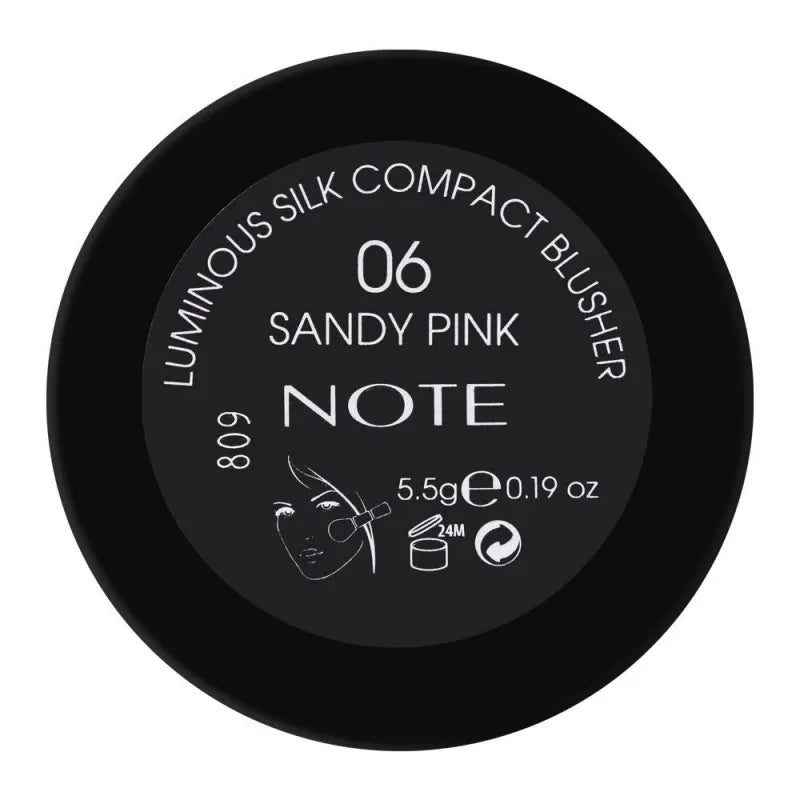 j. note luminous silk compact blusher, 06 sandy pink, with argan oil image3