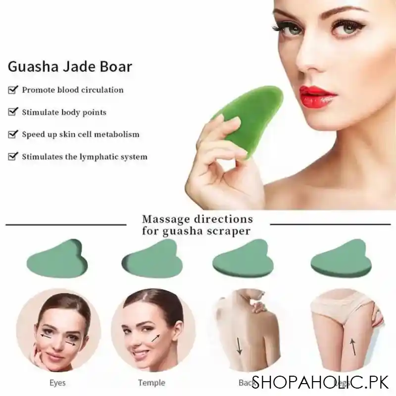 jade roller massager with face lifting guasha stone image3