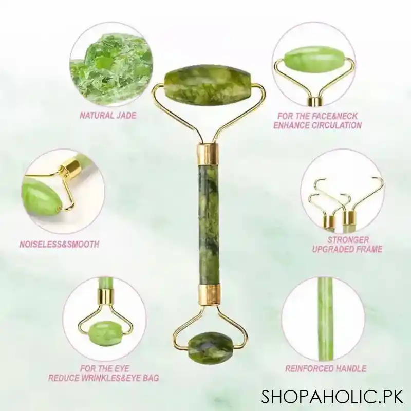 jade roller massager with face lifting guasha stone image5