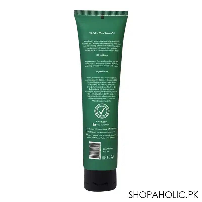 Jade Tea Tree Oil Exfoliating & Anti-Acne Face Wash, 100ml - Image 2