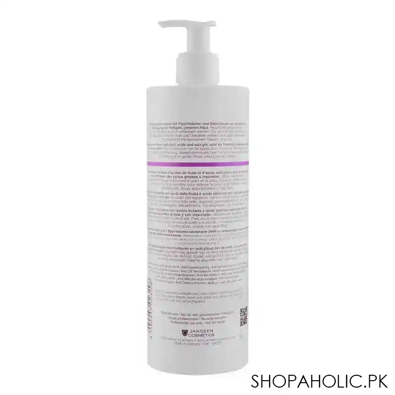 janssen cosmetics oily skin aha + bha cleanser, 500ml image2