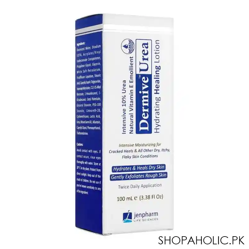 jen pharm dermive urea hydrating healing lotion, for cracked heels & dry, itchy & flaky skin conditions, 10ml main image