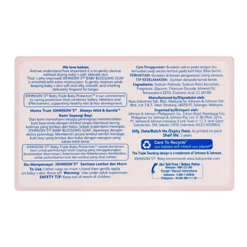 johnson's baby blossoms soap, 100g image4