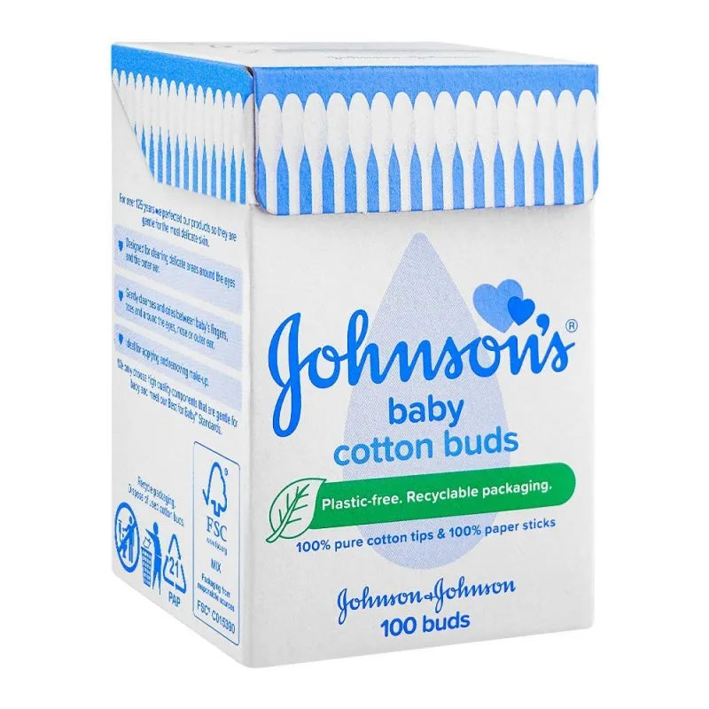 johnson's baby cotton buds, 100 pack main image