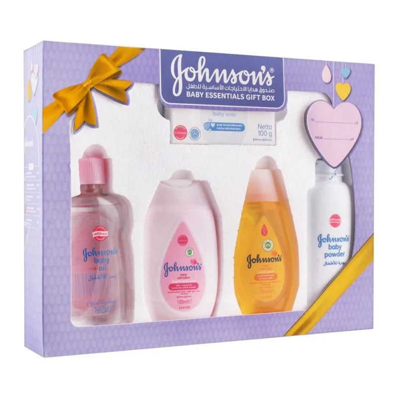 johnson's baby essentials baby gift set, 5 pieces image2